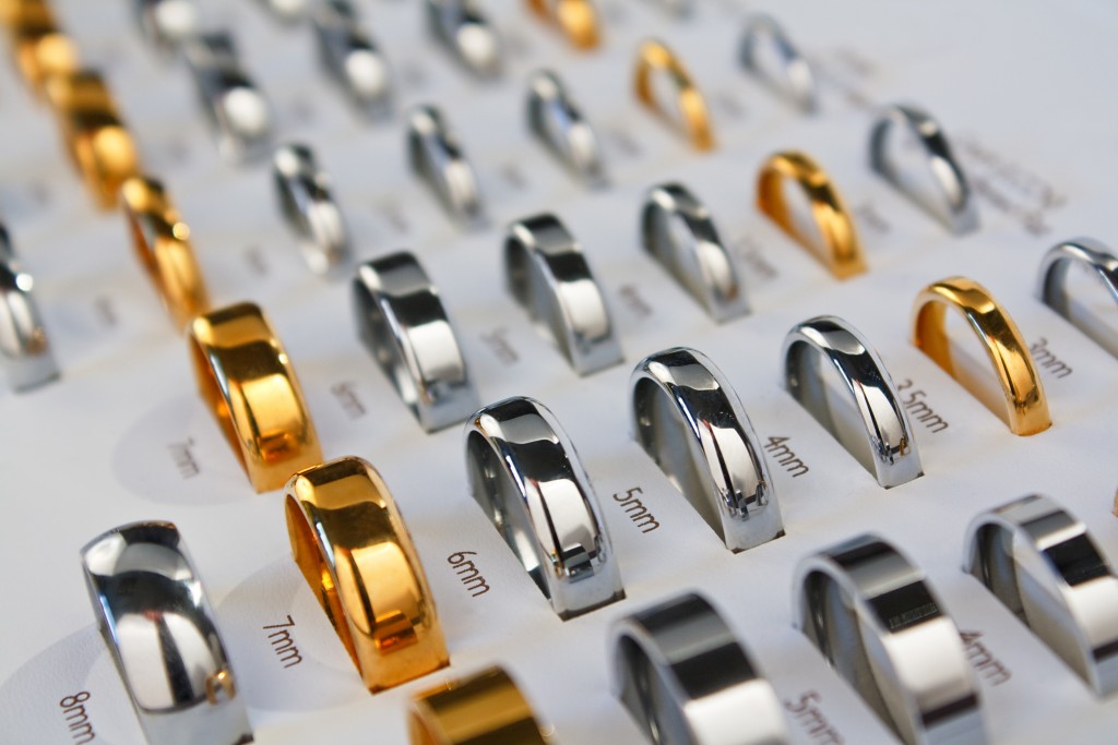 a selection of wedding rings