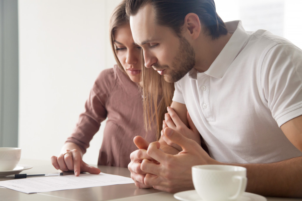 couple checking finances