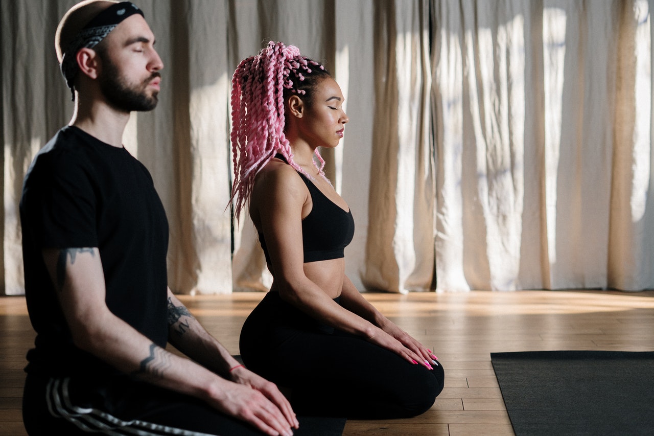 couple meditating