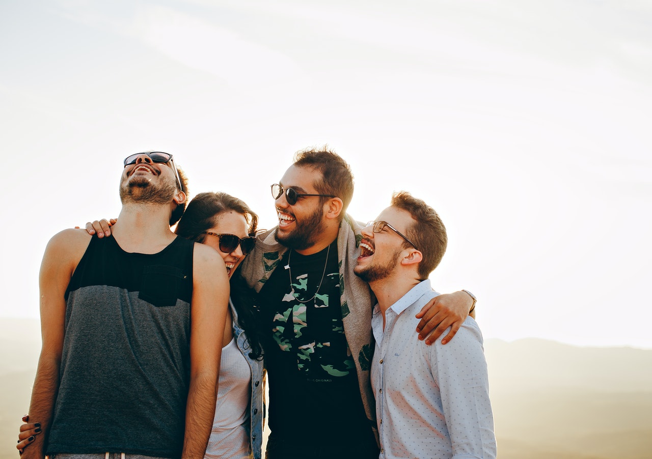 group of friends happy and smiling