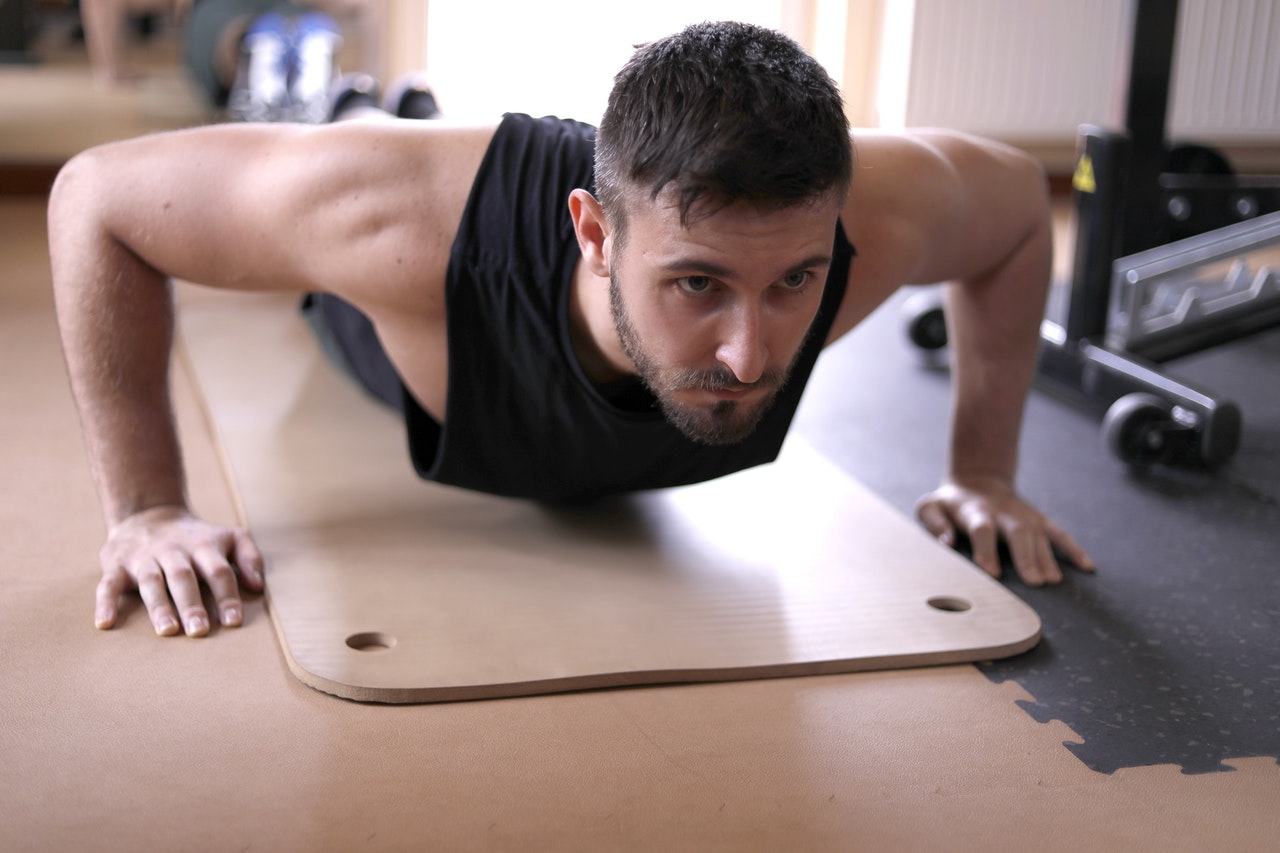 man doing push ups