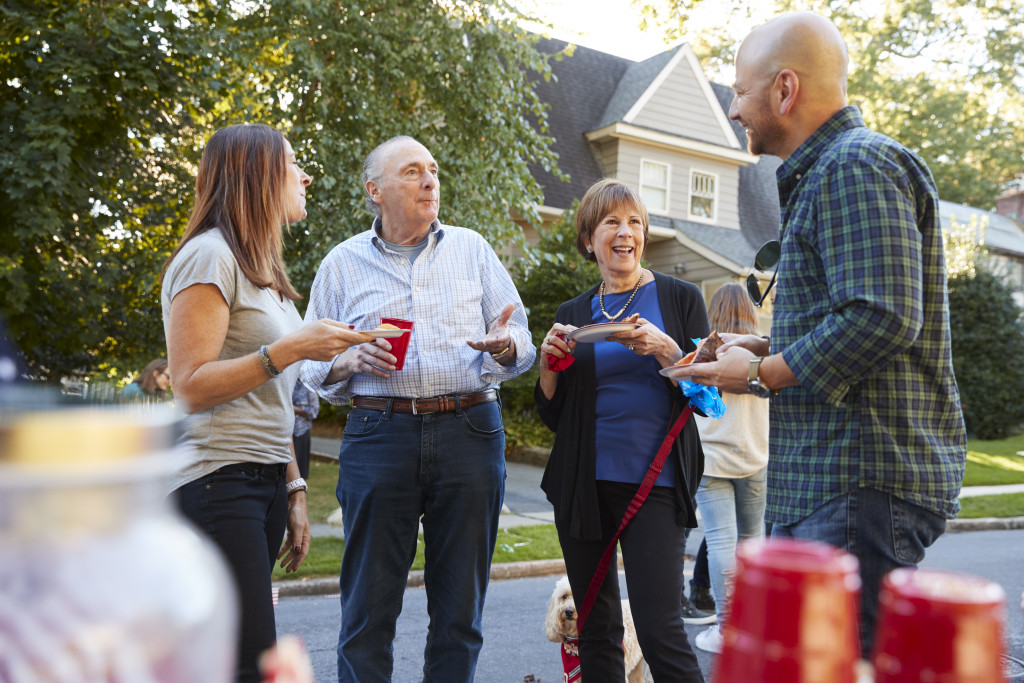 people at an outdoor party