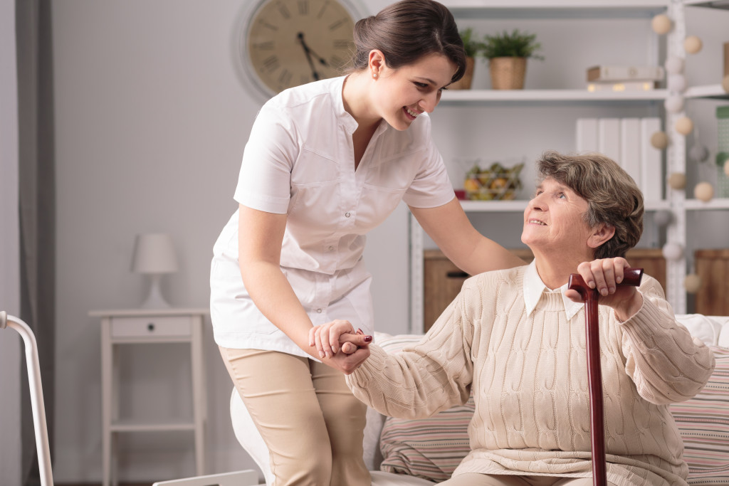 elderly with nurse