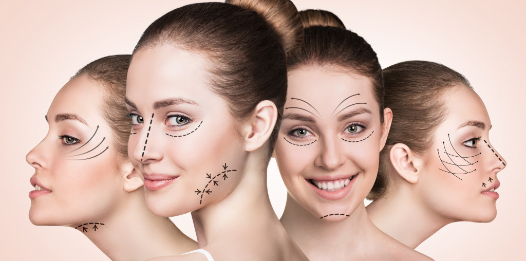 4 beautiful women with lines on their faces