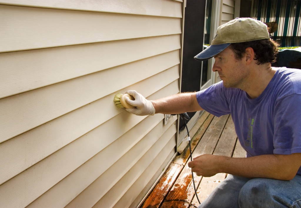 A man doing house chore