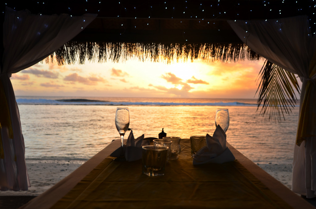 dinner on the beach of Pacific Island