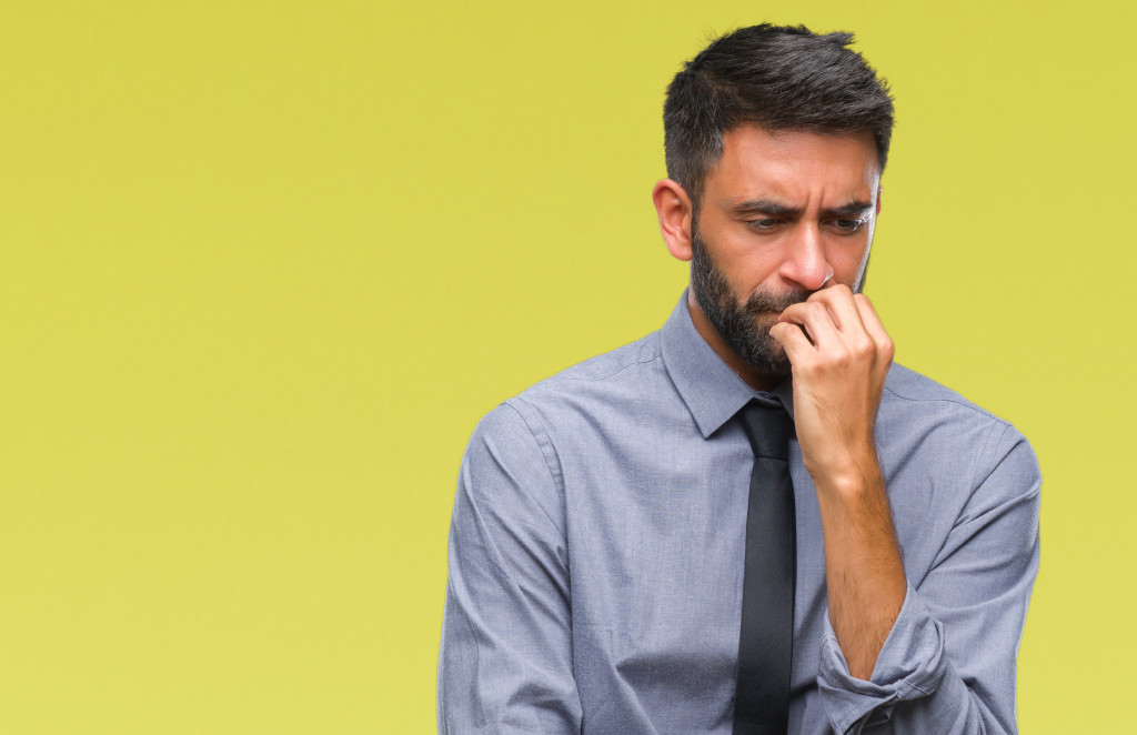 mouth biting nails. Anxiety problem.