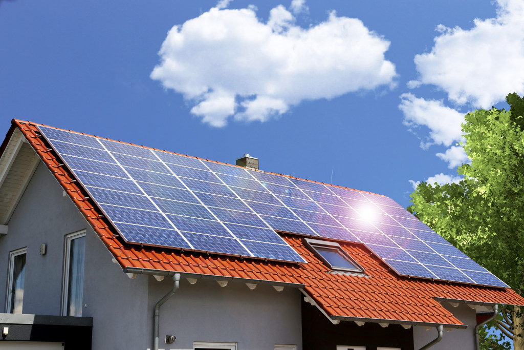 Solar panels on home roof