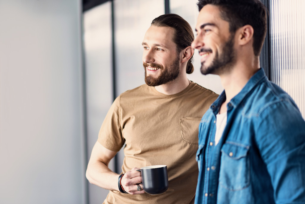 male friends smiling 