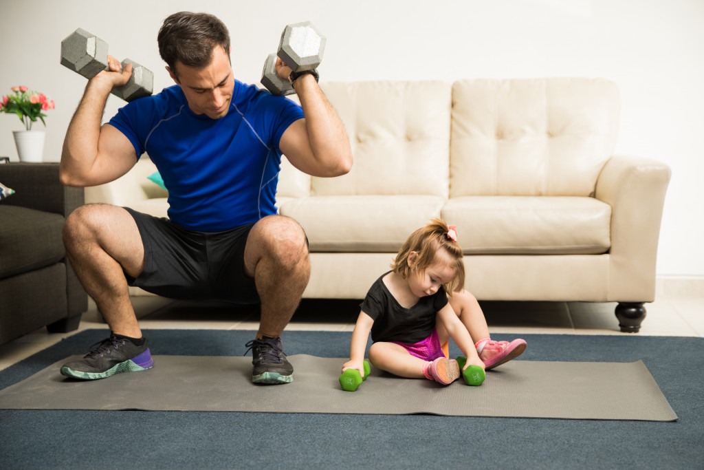 Father with little girl